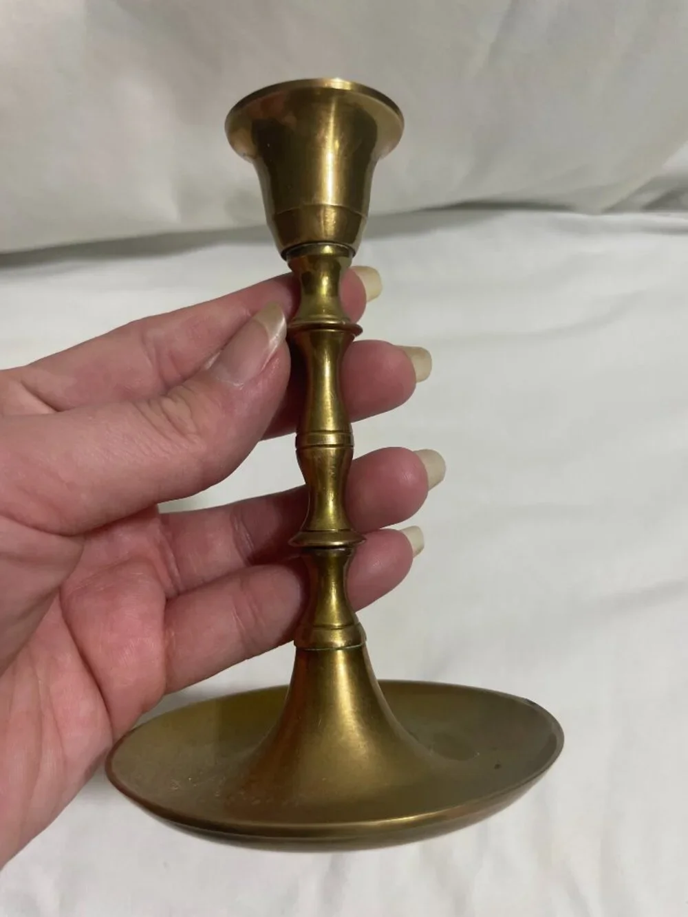 Vintage Solid Brass Candlestick Holder Made in India Single Taper Candle 5.5